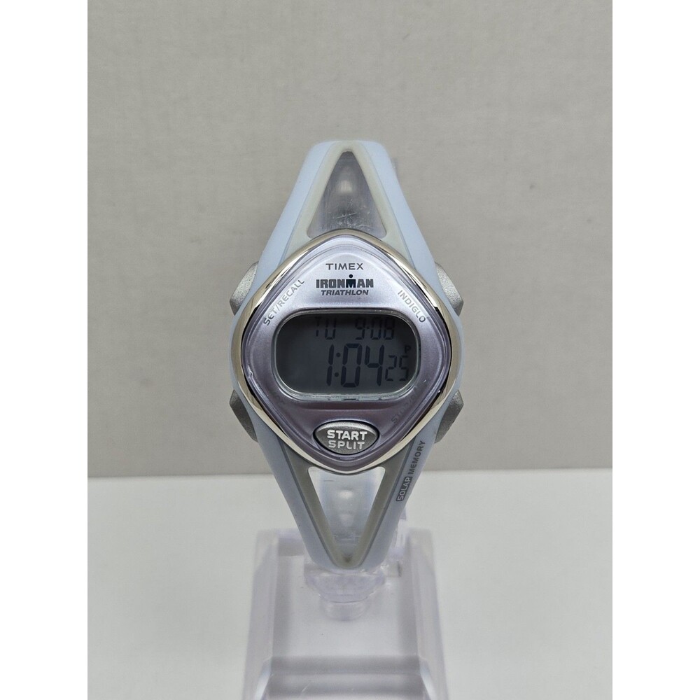 Timex Ironman Triathlon 50 Lap Purple Gray Blue 100M Indiglo Watch New Battery